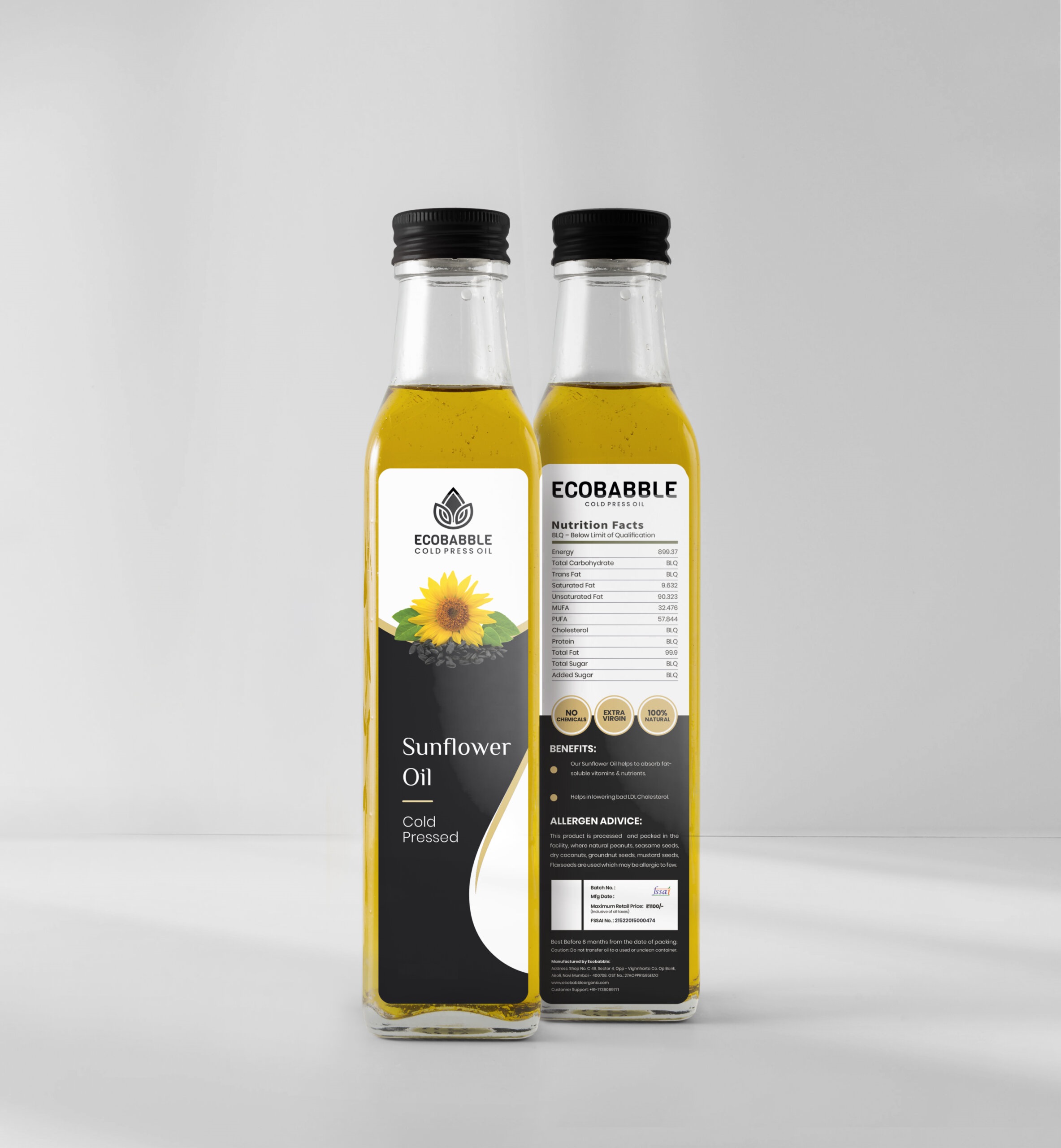 Cold pressed SUNFLOWER Oil